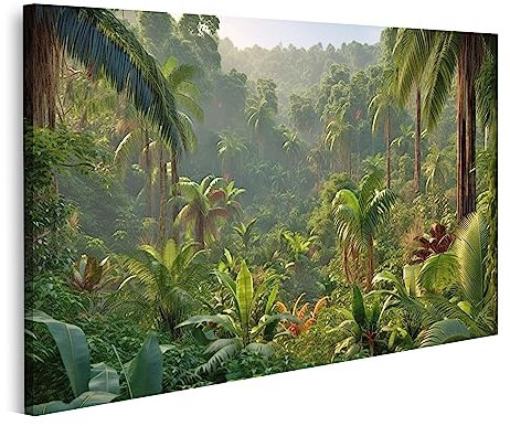 islandburner Tableau sur Toile Panorama Poète Sauvage Jungle Forêt Tropicale Épaisse AI Paysage Ur Cadre Affiche Poster Murale Tableaux