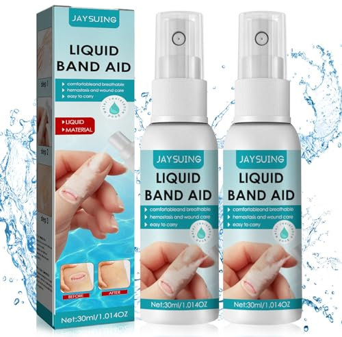 Ganbaro 2pcs Liquid Plaster, New Liquid Bandage Spray, Waterproof Liquid Bandage, Waterproof and Breathable Quick-Dry Liquid Bandage, Transparent Waterproof Spray Wound Stick Protective (30ml * 2)