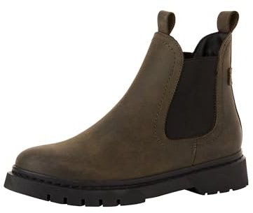 Tamaris Damen Chelsea Leder Blockabsatz Wechselfußbett; OLIVE, EU 41