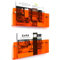 XOHYW Zeitschriftenhalter, Acryl, Wandhalterung, hängendes Bücherregal, Literaturaufbewahrung, Prospektablage, Regal für Wartezimmer, Wohnzimmer, Büro, Zuhause, Orange, 2 Stück