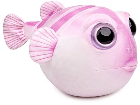Tiny Heart Kugelfisch-Plüsch Stofftier 33cm/13” realistisches Kugelfisch Plüschtier schönes Tier niedliche und weiche Geschenke Plüsch-Kugelfisch für Kinder Jungen und Mädchen Spielzeug rosa