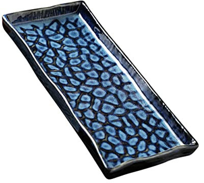 Cabilock Piatto Da Portata in Ceramica Sushi Go Con Pasta in Rilievo Vassoio Di Frutta Piatti Di Pesce Per Casa Ristorante Hotel