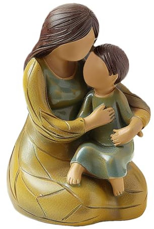 Willow Tree Figurines, Sculpted Hand-Painted Figure, Gift to Celebrate Relationship Between Mother, Willow Tree Mother and Son for Bedroom Living Room Tabletop Shelf Decor (B)