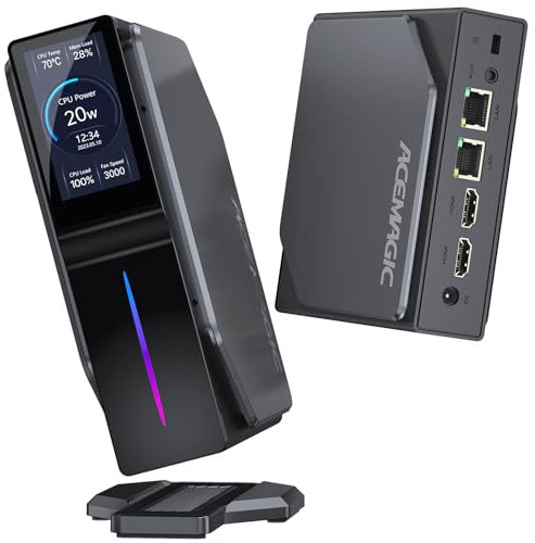 ACEMAGIC Mini PC with DIY LCD Display,Alder Lake 𝖭95 Mini Computer W11,16GB DDR4 1TB Rom Mini Desktop PC 4K,Dual Ethernet/2x HDMI /WiFi6/BT5.2 Small PC for School Business Office