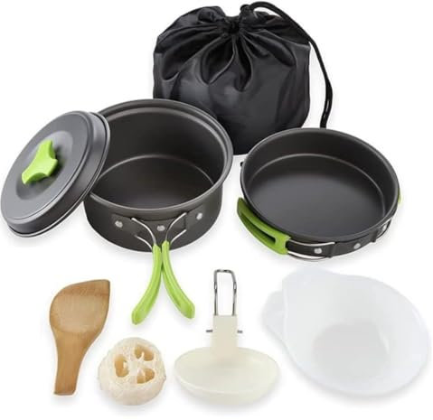 Camping-Kochset, 6-Teilig Cookware Kit Picknick Töpfen Kochgeschirr Campinggeschirr Set Zum Camping Outdoor Wandern Picknick BBQ | COOKLAPSO