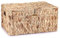 OGANAZI Natural Water Hyacinth Wicker Boxes, Woven Wicker Storage Baskets with Lids, Shelf Baskets Storage for Bathroom Bedroom Kitchen Office, 40 * 28 * 19cm (Extra Large)