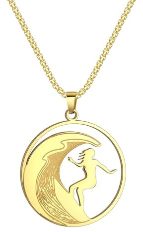 Halskette Ketten Schmuck Herren Frauen Anhänger Necklacesurfen Surfbrett Halskette Strand Anhänger Retro Party Einfach Gold