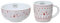 Vajilla de desayuno de cerámica – Juego de 2 cuencos y tazas con diseño navideño – Vajilla para Navidad – Cuenco y taza – Juego de desayuno blanco y rojo