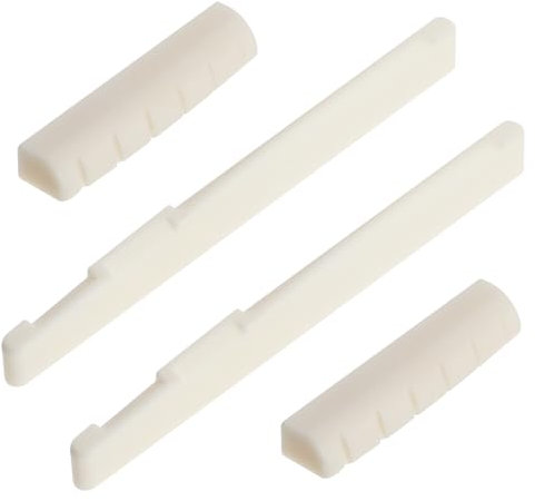 4 Stück Set Gitarre Brücke Sattel Knochen Sattel Set Für 6 Saitige Akustikgitarre, Gitarrenstegsattel (2 Paar)