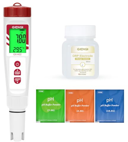 Wasserstofftester für Wasser, GIDIGI pH-Meter, digitales pH/ORP/H2/Temperatur-Wasserqualitätsmessgerät mit ATC, ORP-Tester, hochpräziser Wasserstofftester für Trinkwasser-Hydroponik