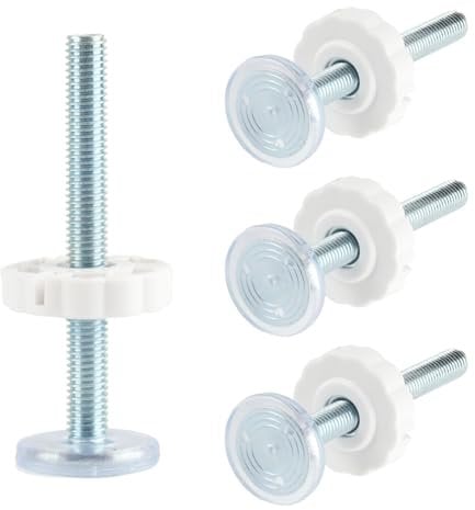 Stair Gate Pressure Fit Spares Set, M10 Pressure Mounted Baby Gate Spindle Rods, Metal Baby Gate Extension Safety Gate Fittings for Baby Pet Safety Gates Accessory Screw Bolts Kit(White, 4 Pcs)