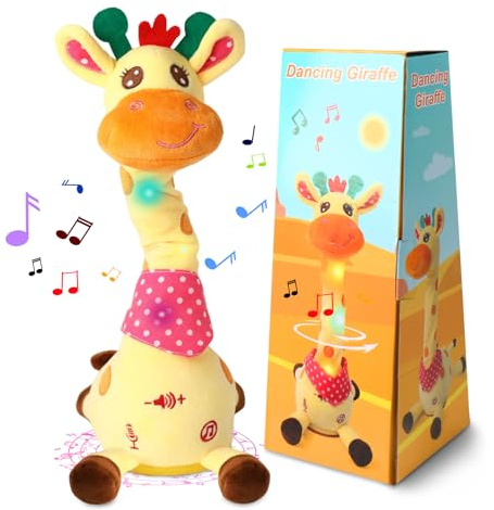 LLUKEME Dancing Talking Giraffe Toy, Singing Giraffe Baby Toys for Kids