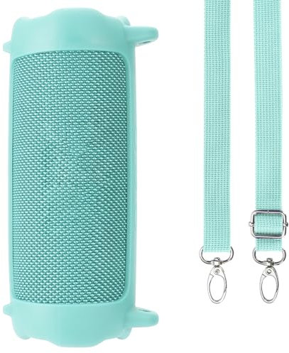 Lebakort Silikonhülle Tragetasche Case für JBL Flip 7 Wasserdichter Tragbarer Lautsprecher (Türkis)