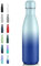 Volhoply 500ml Insulated Stainless Steel Water Bottle, Double Wall Vacuum Flask, Keeps Cold 24h & Hot 12h, Available in Packs of 1 or 4（Green Blue,1 Pack）