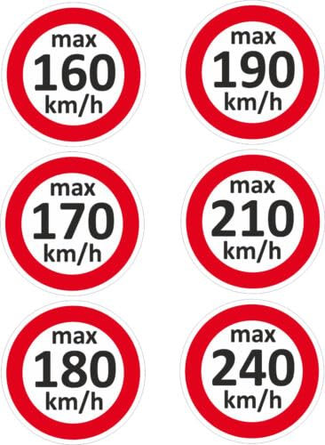 Generisch Winterreifen Höchstgeschwindigkeit Auto KFZ Aufkleber 160 170 190 210 240 km/h (1, 240km/h)