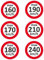 Generisch Winterreifen Höchstgeschwindigkeit Auto KFZ Aufkleber 160 170 190 210 240 km/h (1, 240km/h)
