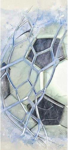 Tizhweqo Türtapete Selbstklebend 80x210 Fußball Türfolie Türposter Fußball Fototapete Türklebefolie Wandbild Türaufkleber Wandtapete 3D Effekt für Wohnzimmer Schlafzimmer Küche c1056