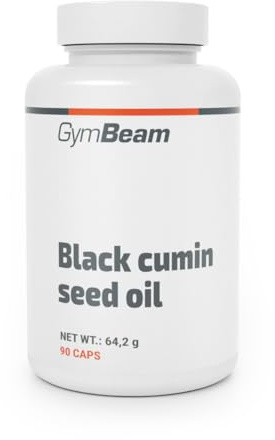 GymBeam Schwarzkümmelöl Kapseln - Black Cumin Seed Oil aus Nigella Sativa mit Vitamin E für Zellschutz, praktische Kapselform, fördert gesunden Lebensstil, 1000 mg Pro Tagesdosis, 90 Kapseln