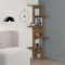 Totò Piccinni Libreria KORA angolare in legno 6 Ripiani dal design moderno 37x22x141h (Rovere Antico)