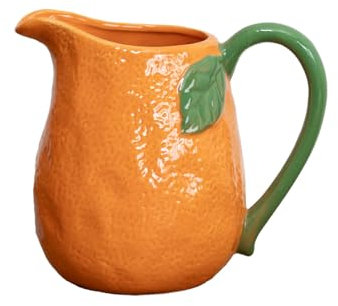 Ceramic Orange Jug 19x15x13cm Summer Fruit Flower Arrangement Decorative Table Vase