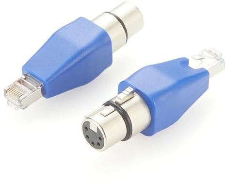 Plinkwirekb DMX512 Adapter XLR 5-polig Buchse auf RJ45 Stecker | CAT5E DMX Adapter für Lichtsteuerung, DMX-Konsole, Bühnenbeleuchtung, Moving Heads, LED-Leuchten und Dimmer