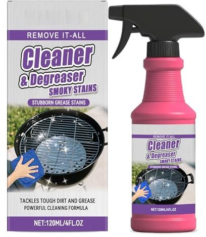 Fast-Acting Heavy-Duty Grill Degreaser Spray, BBQ Grill Cleaner Spray, Heavy Duty Grill Cleaner Spray, BBQ Degreaser, Kitchen Heavy Oil Cleaner Spray, Multi-purpose Cleaner for Cookers, Hoods