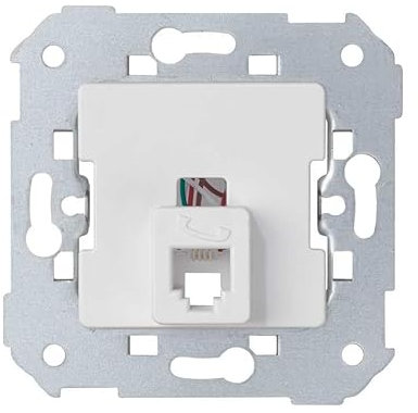 SIMON - Toma Teléfono RJ-12, Serie Simon 75, Compatible con Tapas de las Series 75, 31, 82 y 88, Enchufe Teléfono con 6 Contactos, Apto para interiores (IP20), Fácil de Instalar, Color Blanco
