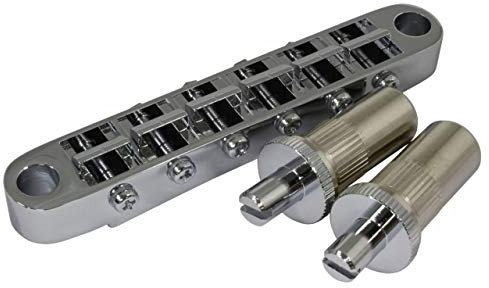 Gotoh GE103B-T Tune-O-Matic Style Gitarrensteg mit großen Metic Stud Psts chrome