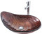 HomeLava Modern Glas Waschbecken Bad Becken Set Aufsatzwaschbecken unregelmäßige Form mit Waschtischarmatur Chrom (C)