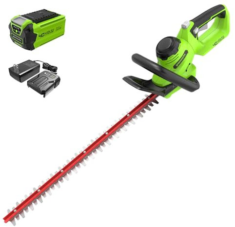 Greenworks 40V 24 Hedge Trimmer (1 Cutting Capacity), 2Ah USB Battery and Charger Included HT40B212