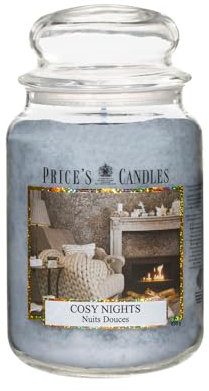 Price's - Vela en tarro grande Cosy Nights - Fragancia dulce, deliciosa y de calidad, aroma de larga duración, hasta 150 horas de tiempo de combustión