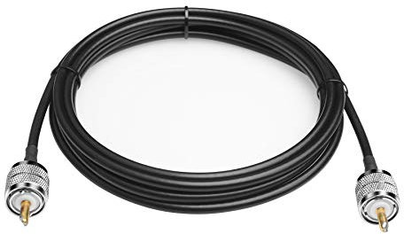 Câble radio CB RG58 PL259 - 3 m - Faible perte - UHF PL-259 mâle vers mâle - Connecteurs coaxiaux PL259 pour antenne CB, rallonge radio WiFi pour VHF HF HF 50 ohm RG58