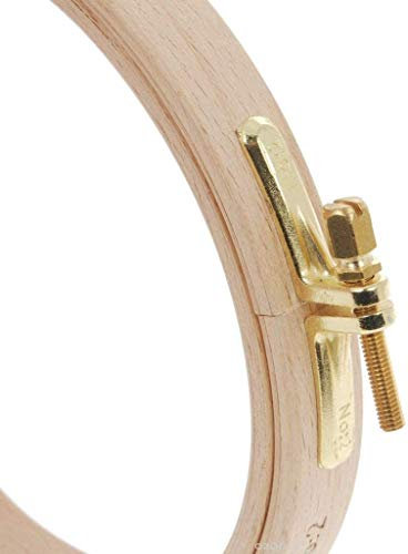 Nurge Stickrahmen aus natürlichem Buchenholz, rund, 16 mm, 19 cm