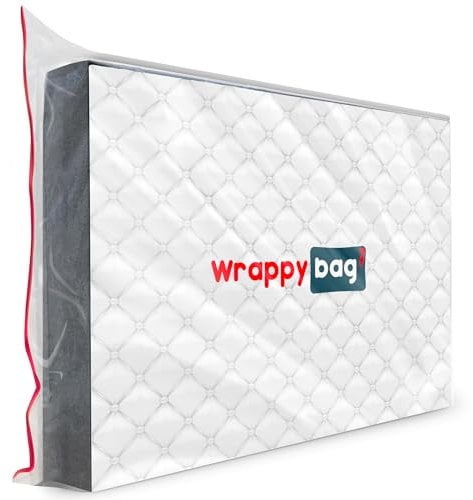 WRAPPYBAG – Protective Plastic Mattress Case — Super King Size — Waterproof, Anti-Tear Storage Bag — For House Moves, Storage and Transport (80 x 80)