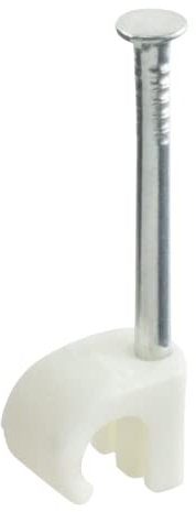 Gocableties Kabelschelle Nagelschellen weiß, 100 stück, Runden Eingestecktem Nagel Halterungen, Kabelbefestigung Nagel Für Kabel 5-7 mm