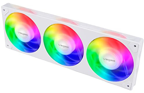 Akasa Vegas A36, weiß 360mm Adressierbar RGB Integrierter quadratischer Rahmen Lüfter, aRGB Motherboard Sync, PWM gesteuerter Lüfter für Computergehäuse und CPU Flüssigkeitskühler, AK-FN113-WH