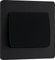 BG Interruptor eléctrico de doble pared, basculante ancho, 2 vías, placa frontal sin tornillos, bordes redondos, Evolve, negro mate, 20 A, 16AX, PCDMB42WB