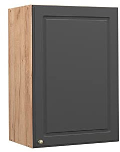 Vicco Hängeschrank Fame-Line, hängender Küchenschrank, Anthrazit-Gold/Goldkraft Eiche, 50 cm