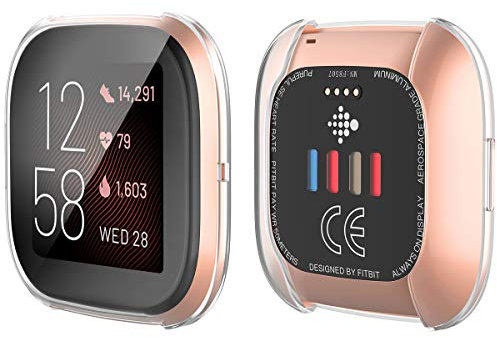 Yolin [2-Stück] All-Around TPU Displayschutz Kompatibel mit Fitbit Versa 2, Ultradünne Weiche Schutzhülle für Fitbit Versa 2 (2 Transparent)