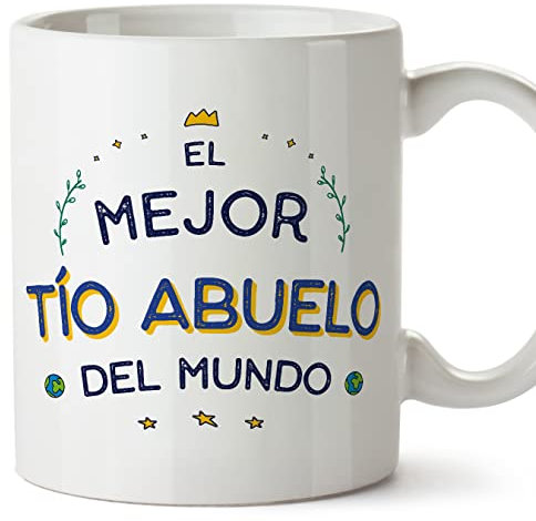 MUGFFINS Tazas para TÍO ABUELO - En Español - El Mejor del Mundo - 11 oz / 330 ml - Regalo original y divertido
