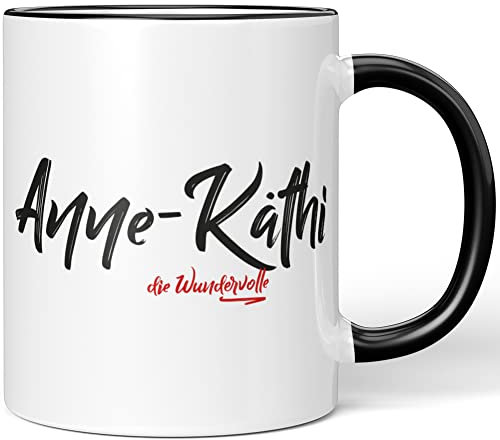 JUNIWORDS Tasse, Anne-Käthi, die Wundervolle, Schwarz (5209036)