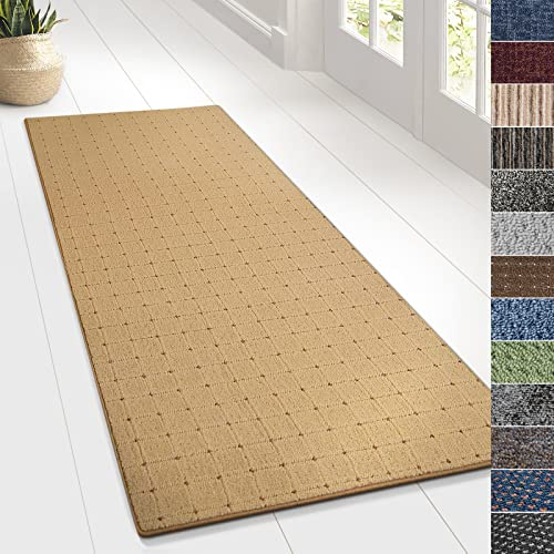 KARAT Teppich Läufer für Küche, Flur & Wohnraum - Teppichläufer auf Maß - Meterware - Flurteppich - Küchenläufer - Wohnzimmer Teppich (80 x 600 cm, Rapido - Beige)
