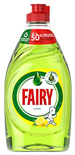 Fairy Lemon Washing Up Liquid with LiftAction. No Soaking, No Grease, No Fuss & Gentle On Your Skin (320 ML x 10)