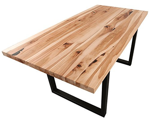 fornera f80 Massivholztisch, Massivholz, Esstisch, Esszimmertisch, Küchentisch, Schreibtisch, Tisch, Verschiedene Größen, Metallgestell, Stärke Tischplatte 40 mm (Buche massiv, 120 x 80 cm)