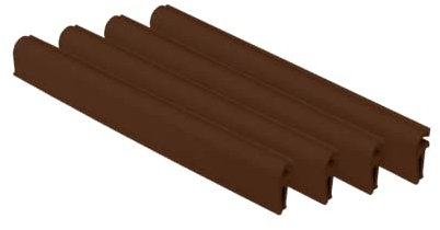 FORTENA Befestigungsclips Endclips 10 Stück, 19cm hoch, Klemmschienen für Zaun Sichtschutzstreifen – Braun, idealer Sichtschutz für Gartenzaun, Doppelstabmattenzaun