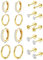 Diamday 9 Paia Set di Orecchini Donna Set per Piercing Multipli Orecchini Acciaio Chirurgico a Perno Orecchini a Cerchio Piccoli E Ipoallergenici Placcati Orecchini Minuscoli in Oro Cartilagineo