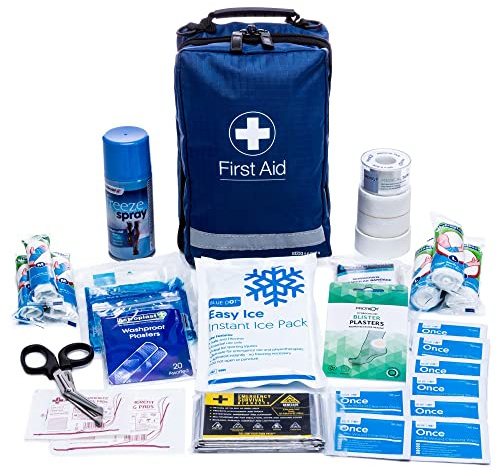 APEX Sports First Aid Kit – Football First Aid Bag with Instant Ice Pack, Freeze Spray, Dressings, Bandages, Plasters & Emergency Essentials – for Football, Rugby & Sports Teams