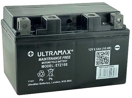 ETZ10S High Power ULTRAMAX Motorcycle Bike Battery - REPLACES YTZ10S