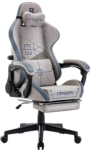 LXRADEO Gaming Chair ergonomic tilt rotating Computer Chair adjustable waist support and head pillow Office Chair height adjustable bearing 350lbs (with footrest)