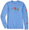 Life is Good Damen Standard Holiday Flowers Langarm Crusher Tee Kornblumenblau